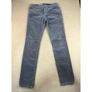 AG Ardriano Goldschmied Jeans Women's 28R Gray The Stilt Corduroy‎ Calypso USA